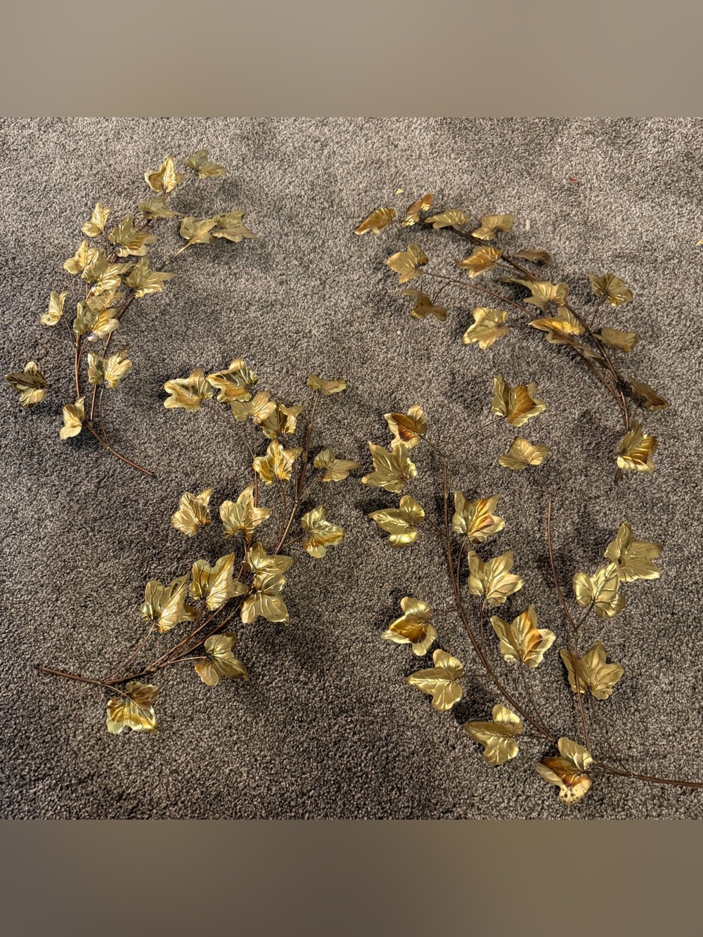 Gold Leaf Wall art lot of 4 - Decorative Home Wall Decor